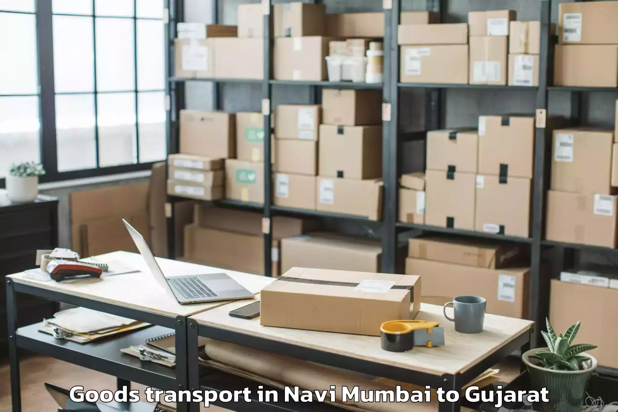 Hassle-Free Navi Mumbai to Wankaner Goods Transport